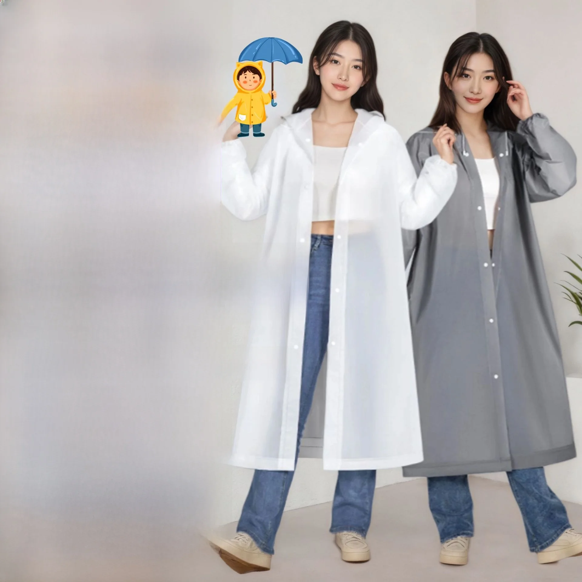 일회용 두꺼운 우비 휴대용 여행 낚시 하이킹 성인 어린이 전신 방수 레인 판초..
