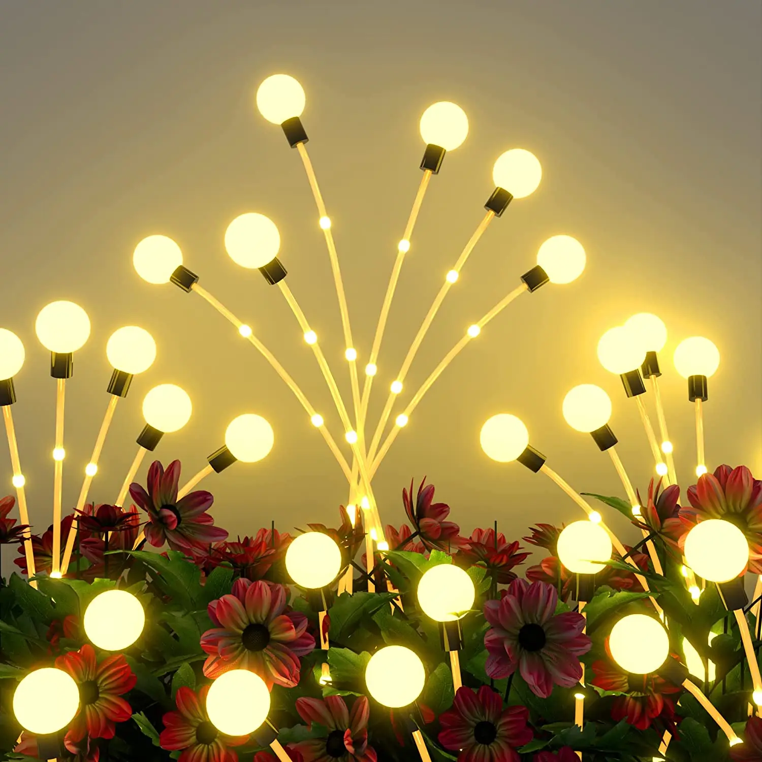 

2Pack Solar Firefly Lights Outdoor Solar Garden Lights Waterproof Swaying Light Outdoor Decoration for Patio Yard Pathway