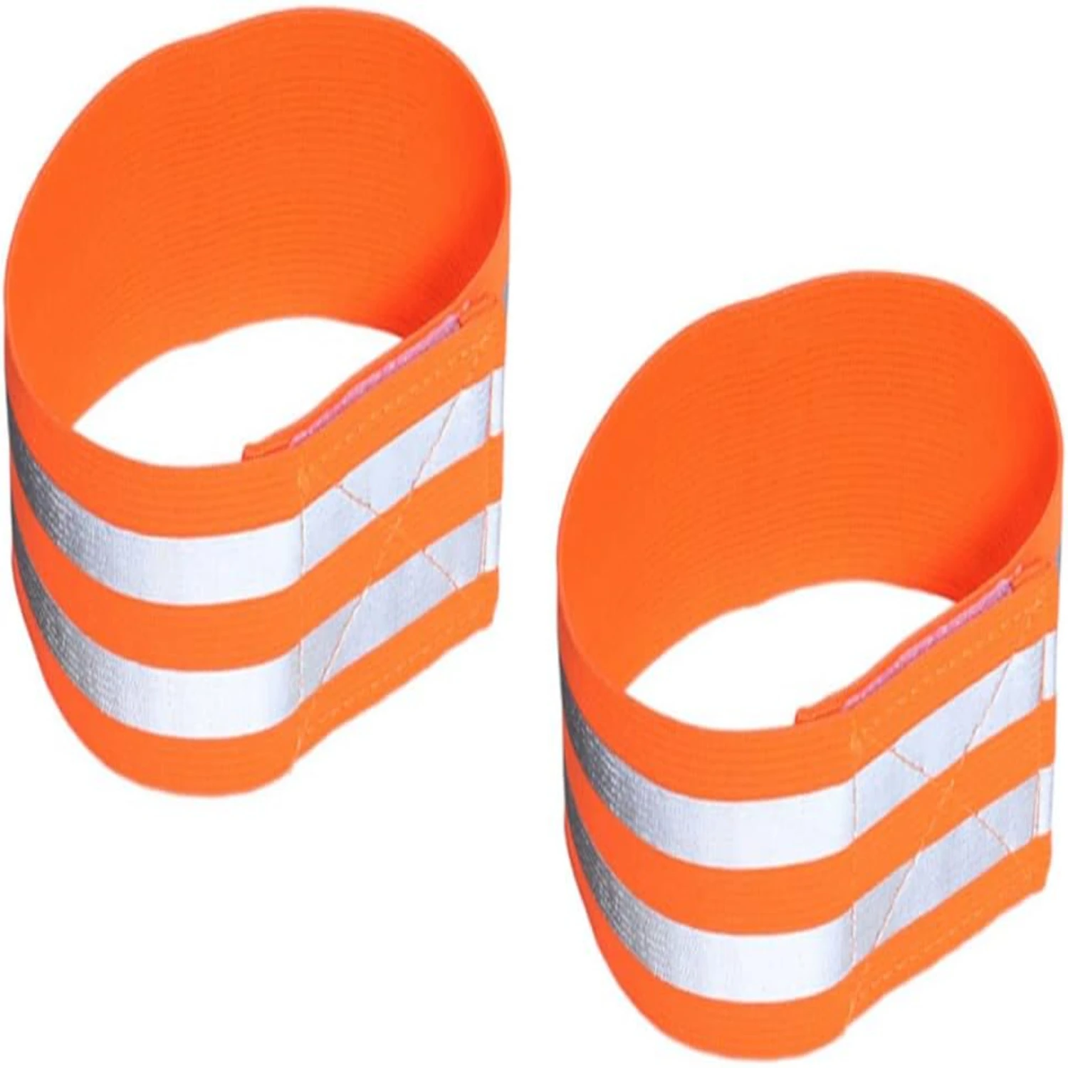 High Visibility Reflective Fluorescent Arm Bands and Ankle Bands Set for Night Running Walking Cycling Essential Safe