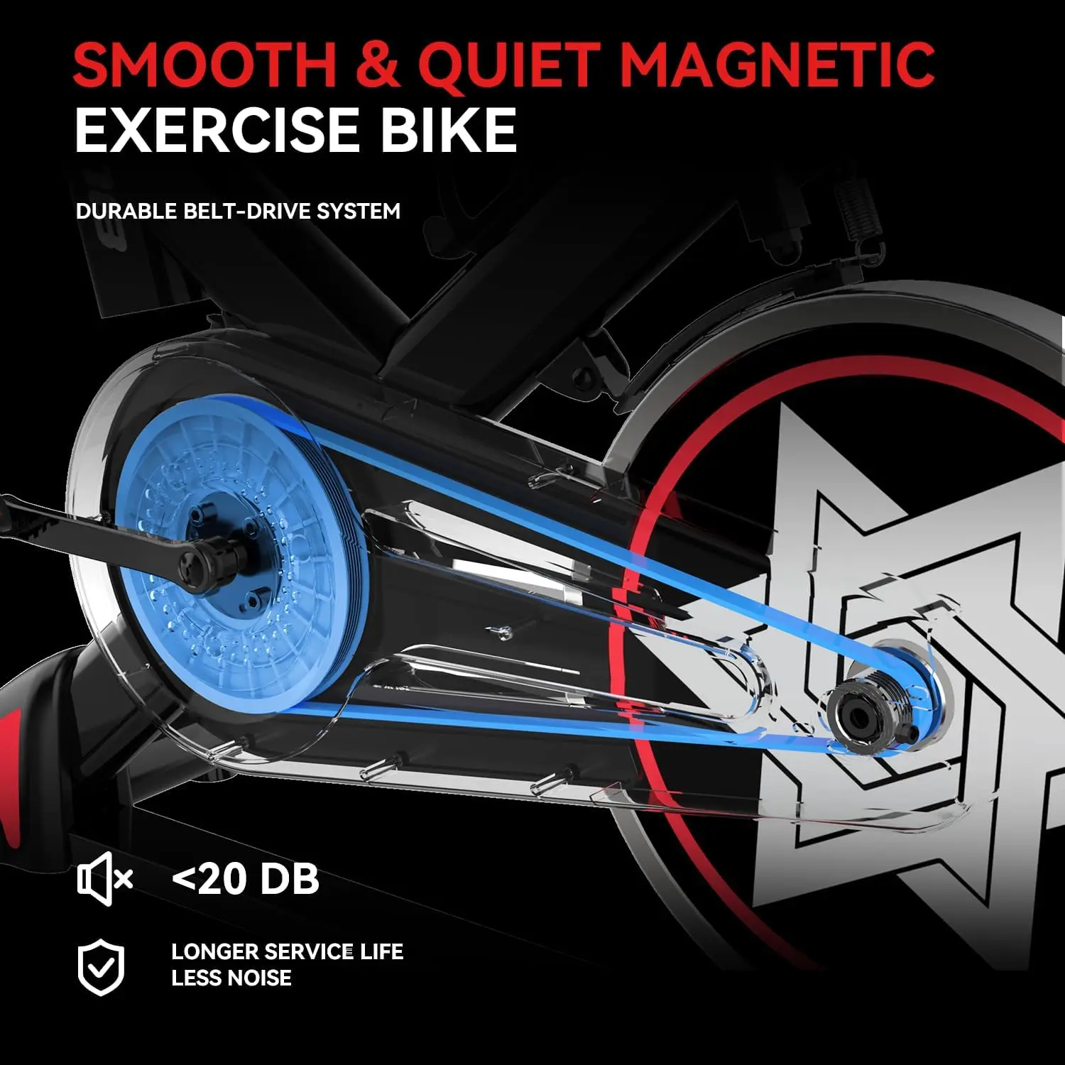 Exercise Bike, Stationary Bike for Home Gym, Magnetic Resistance Indoor Cycling Bike w/Comfortable Seat Cushion & Tablet Mount,