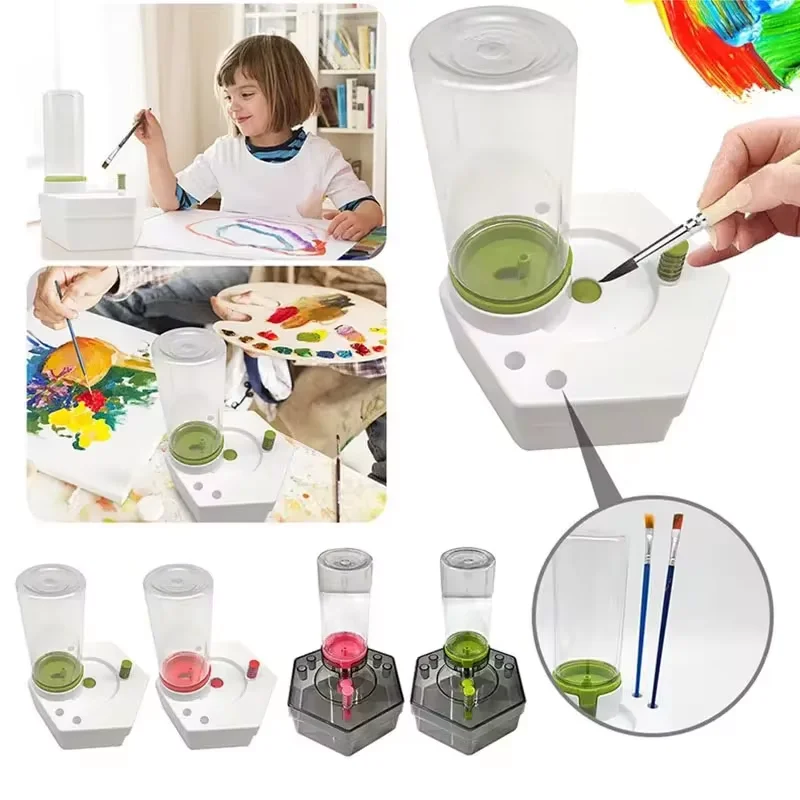 Automatic Paint Brush Cleaner with Drain Button Water Circulation Paint Brush Cleaning Machine Water Saving Scrubber painting brushes
