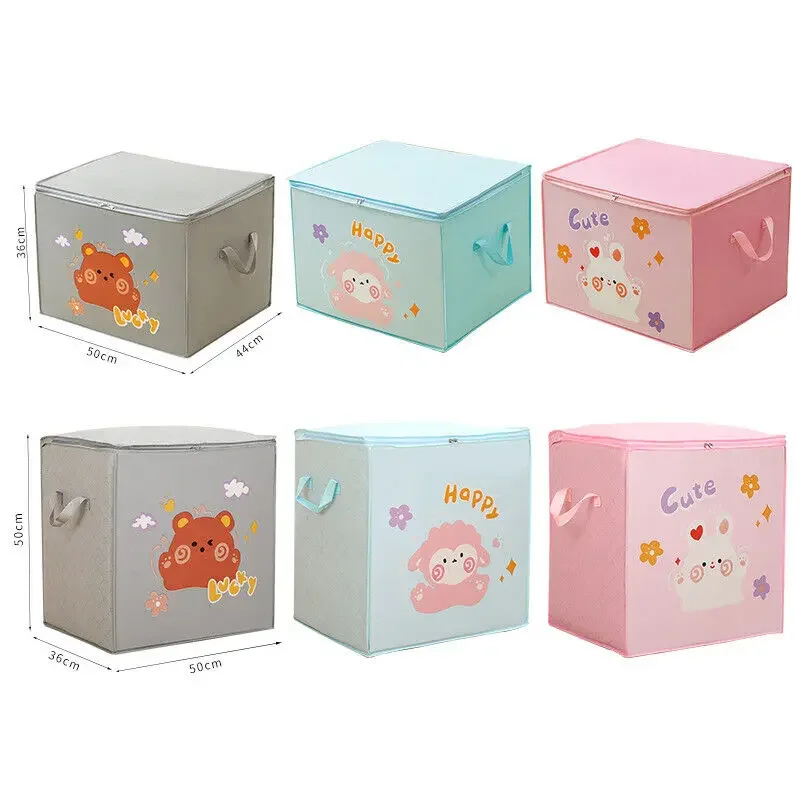 Cube Folding Toys Storage Box Kids Toys Organizer Box Felt Cloth Fabric Storage Basket for Cartoon Animal Nursery Toy Bins 5