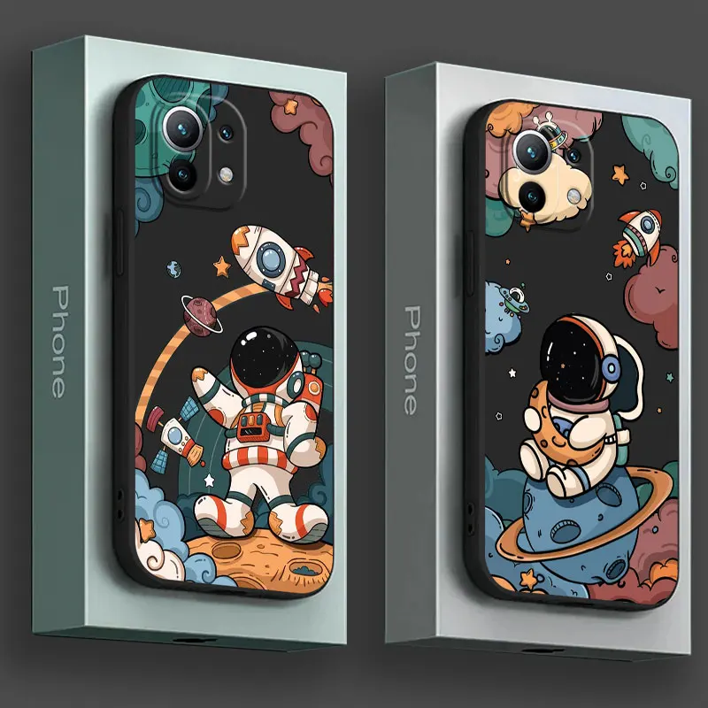 Retro Astronaut Galaxy Rocket Phone Case Cover
