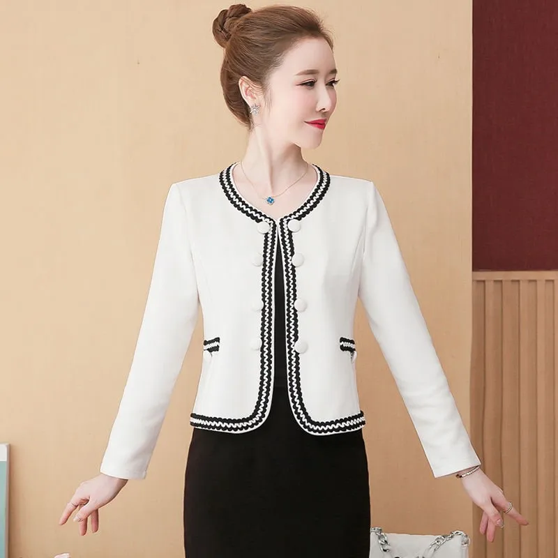 Elegant Women Business Blazers Vintage Long Sleeve Autumn Spring Warm Blazer Jackets Office Ladies Coats Party Quality Oversize