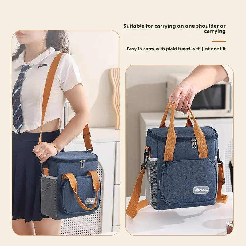 Double-layer Insulation Bag Crossbody Lunch Box Office Worker Student