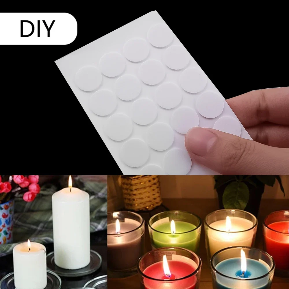 15mm Candle Wick Stickers Double-sided Adhesive for DIY Candles Making Kit Material Movable Fixed Point Heat Resistance candle wick stickers,candle making supplies,candle making kit