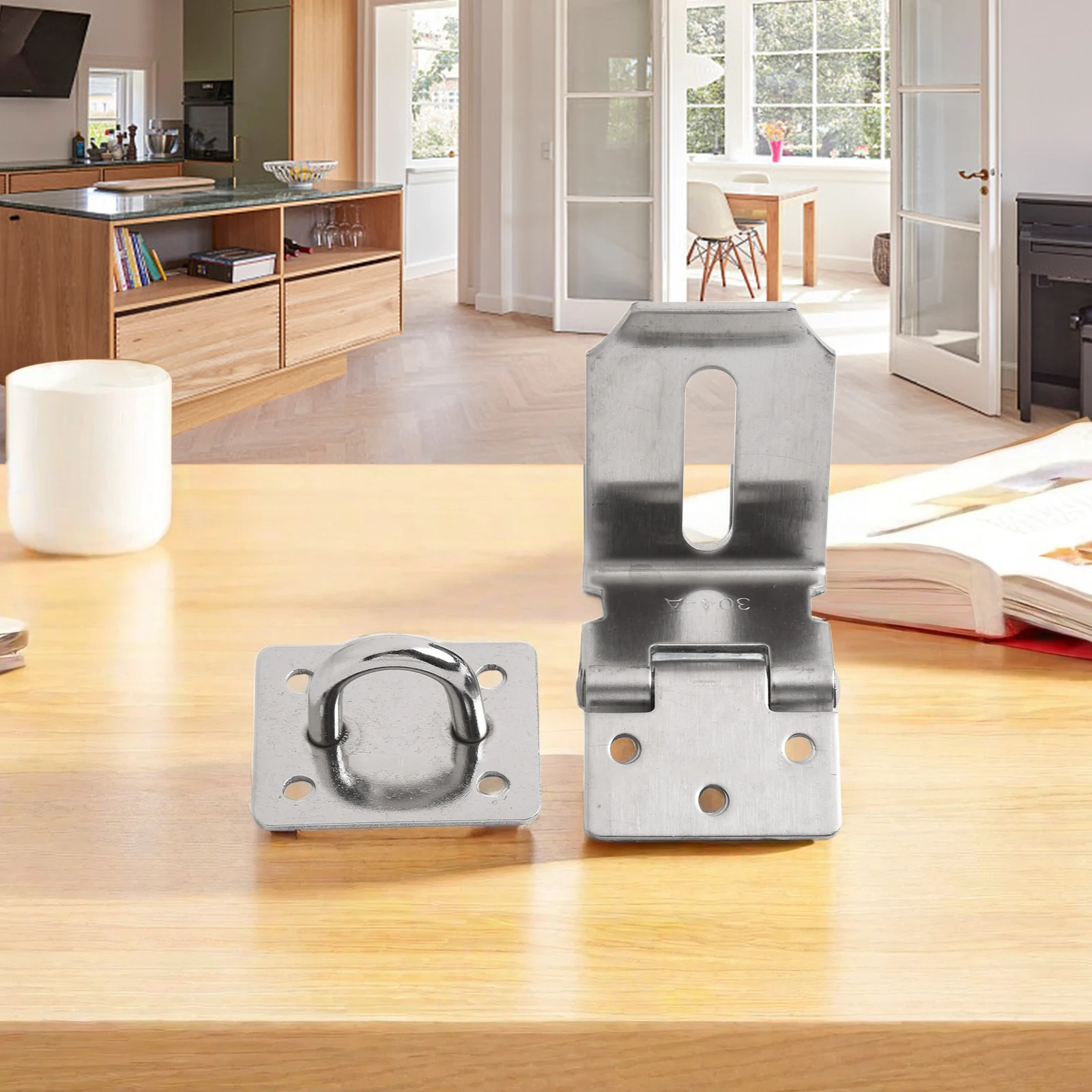Lock Plate Multi purpose Stainless Steel Door Lock Hasp Staple Padlock Clasp Shed Latch for Various Applications