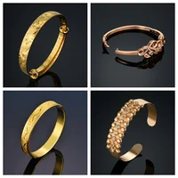 9 Style Punk Gold Silver Color Bracelets for Women Streetwear Goth Round Flower CZ Metal Open Bangle Fashion Jewelry Gifts 1