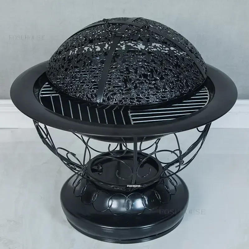 Outdoor Courtyard Heating Stove Multifunctional Fire Pits Household Heating Brazier Portable Camping BBQ Grill Charcoal Stove Y