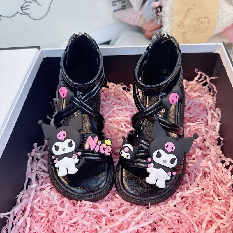 

Cute Kawaii Sanrioed Kuromi Girls' Sandals Summer New Soft Sole Shoes Girls' Fashion Shoes Children's Princess Sandals