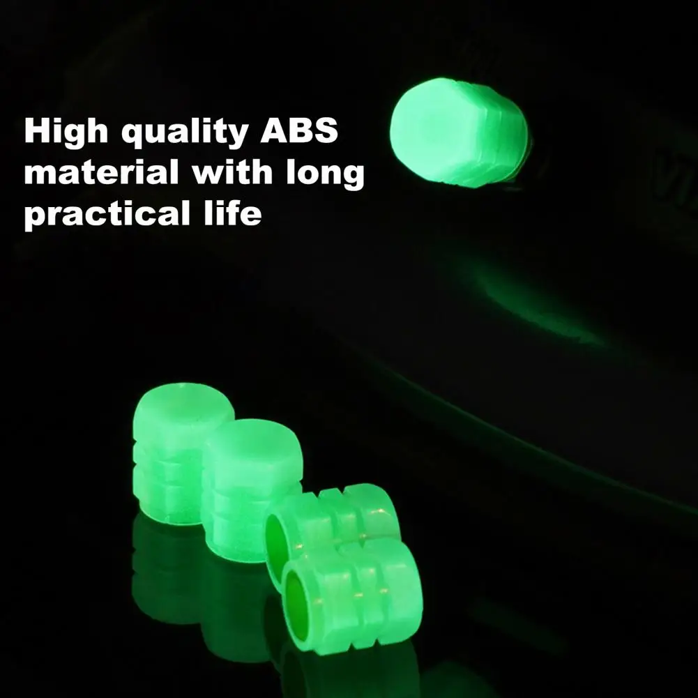 

4Pcs Car Tire Valve Cap Mini Sturdy Universal Valve Protection Accessories Self-luminous Motorcycle Tire Valve Cover for Vehicle
