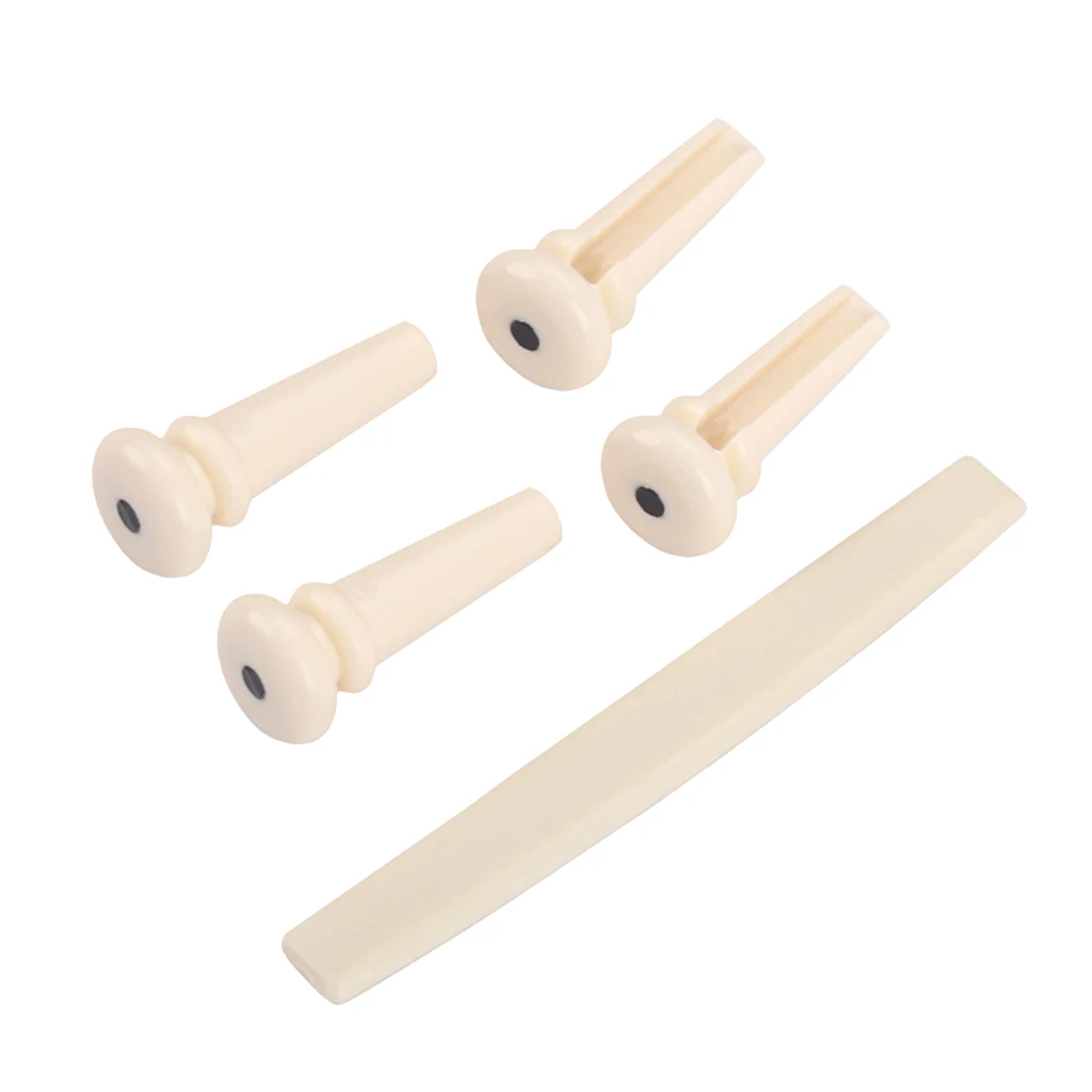 Guitar Tool Acoustic Bass Guitar Bridge Pins Saddle 4pcs for Bass Guitar Replacement