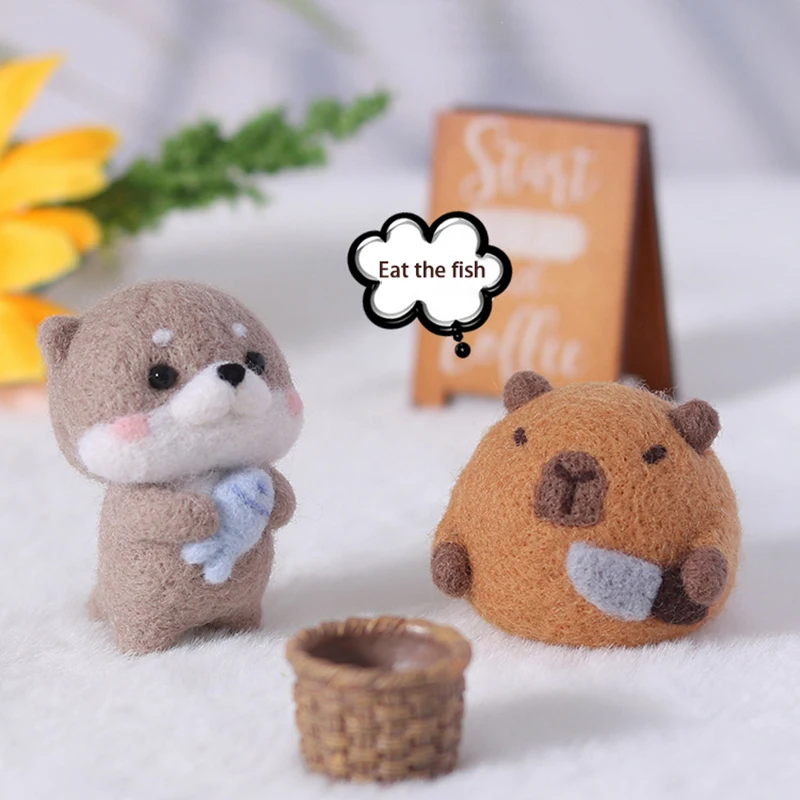 Poking And Prodding Wool Felt DIY Material Kit Handmade Gifts Hanging Handmade Pass The Time Small Water Lazy Dolls wool felting kit needle felt kit needle felting wool wool felting needles needle felting mat