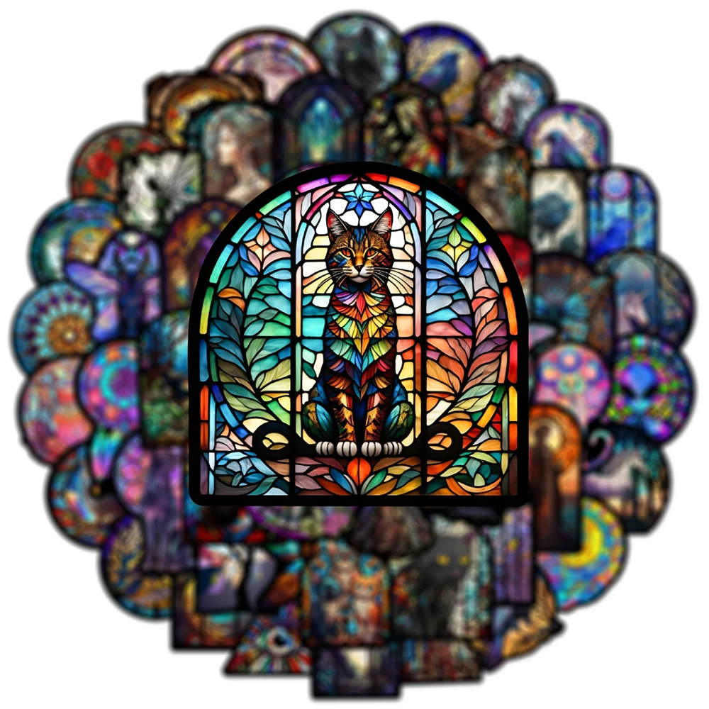 10/30/50PCS Colorful Glass Style Cartoon Graffiti Sticker Goth Aesthetic Decal DIY Skateboard Laptop Motorcycle Cool Sticker Toy