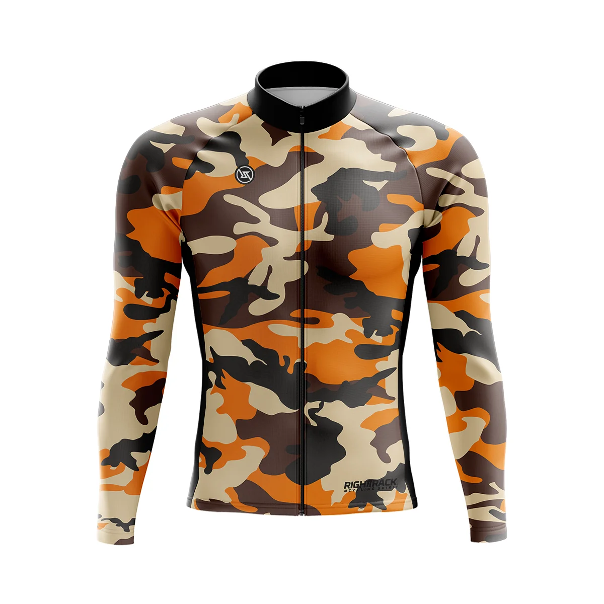 thumbnail image 1 of Maillot de ciclismo de invierno de manga larga para hombre, ropa de ciclismo de camuflaje, ropa térmica de malla/polar para primavera y otoño RIGHTTRACK, ropa para bicicleta de montaña, 1 of 5