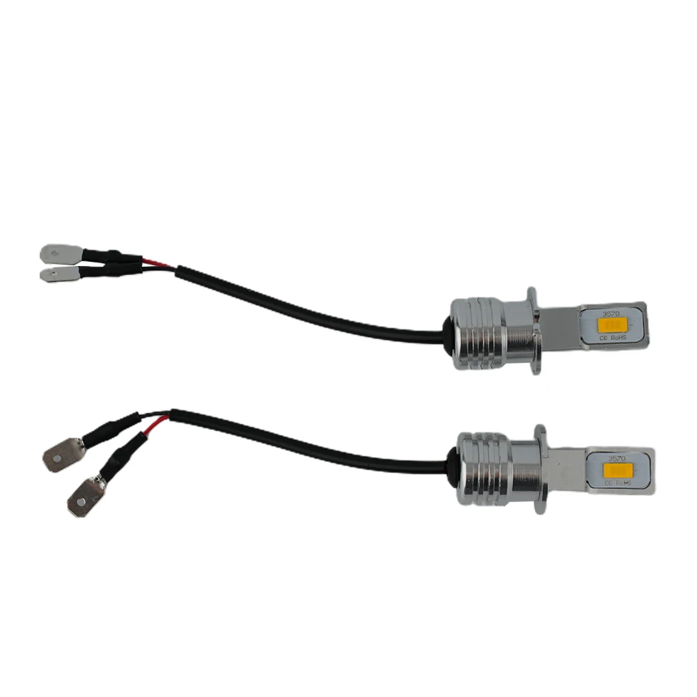 자동차 안개등 전구 변환 키트, 매우 밝은 H3 CSP LED 안개등 전구, 노란색 LED 헤드라이트, 55W, 6000LM, 3000K