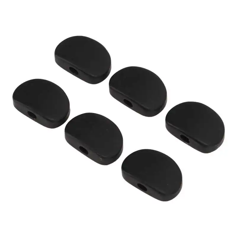 Tuning Peg Buttons Durable Exquisite Workmanship Tuner Machine Head Button Environmental Friendly Ebony+Metal for Folk Guitars