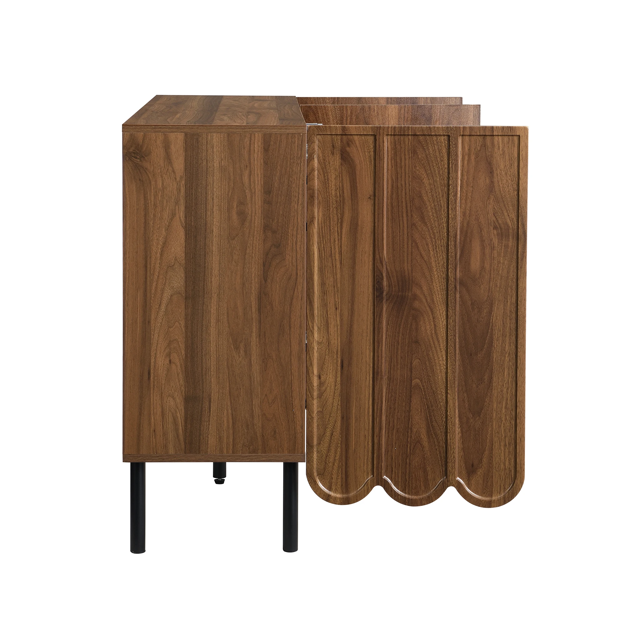 PINGGO Modernes Holz-Sideboard mit Schwingtüren Grifflose Verstellbare Regale für Wohnzimmer Flur Esszimmer Aufbewahrung – Detail 15