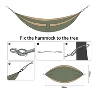 300X200CM Double Person Outdoor Garden Camping Hammock Lightweight Parachute Nylon Travel Hiking Swing Hang Sleeping Bed 6