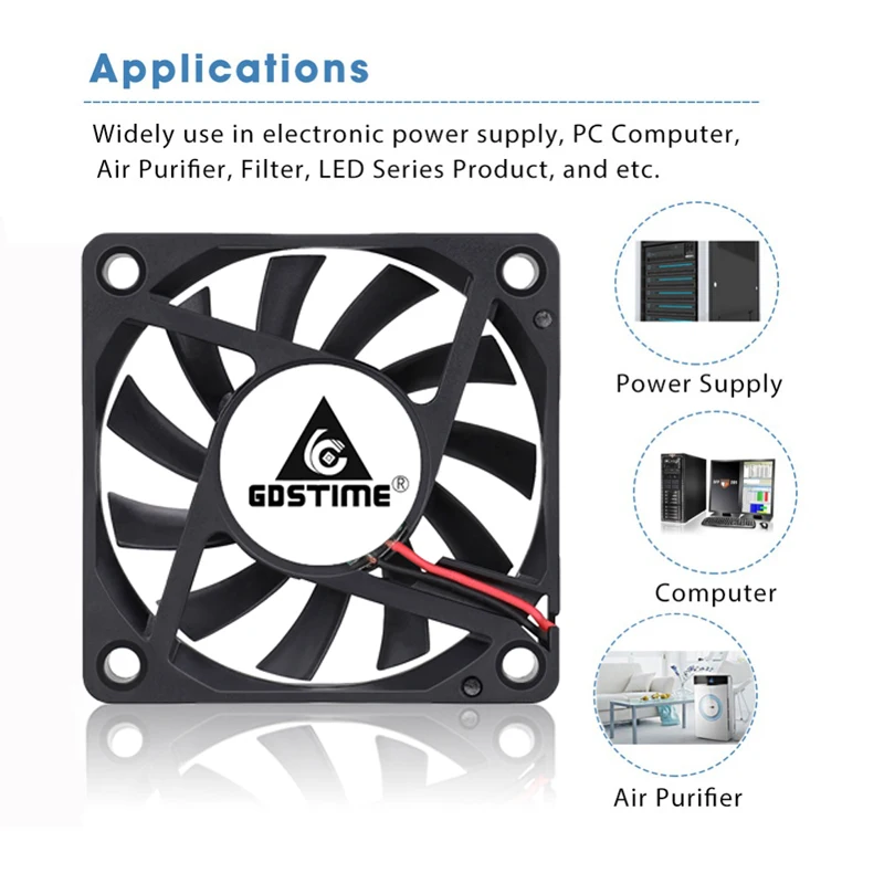 Cooling Fan Gdstime DC 5V 12V 24V Cooler Fan 3010 4010 5010 6010 Brushless Exhaust Fan 40MM 50MM Radiator Accessories For 3D Printer Cooling