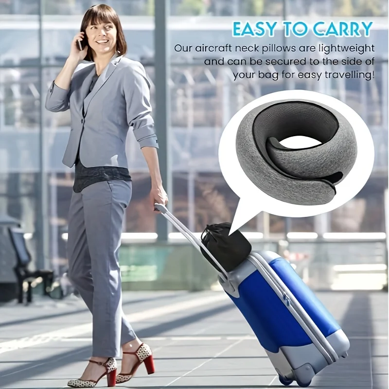 Portable Ergonomic U-Shaped Snail Pillow,Detachable,Washable Neck Pillow for Travel, Office, Airplane Naps,Sleeping Pillow