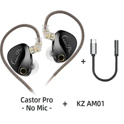Enhanced Dynamic Wired In-Ear Earphones - High-Fidelity Tunable Sound with Deep Bass (Black-NO MIC-AM01)
