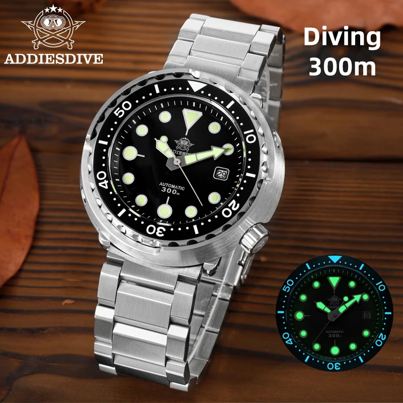 Men's Mechanical Watch 8215 Movement Sapphire Glass Stainless Steel Watch Night Light Waterproof Diving