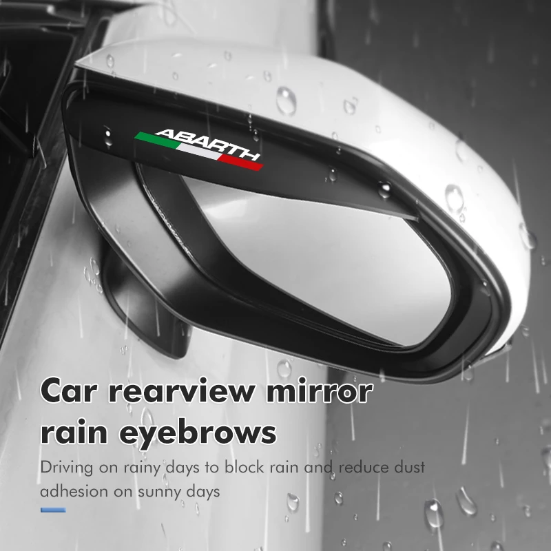 2pcs Carbon Car Rearview Mirror Rain Eyebrow Blocker Sun Visor For Abarth Viaggio Punto 124 125 500 595 695