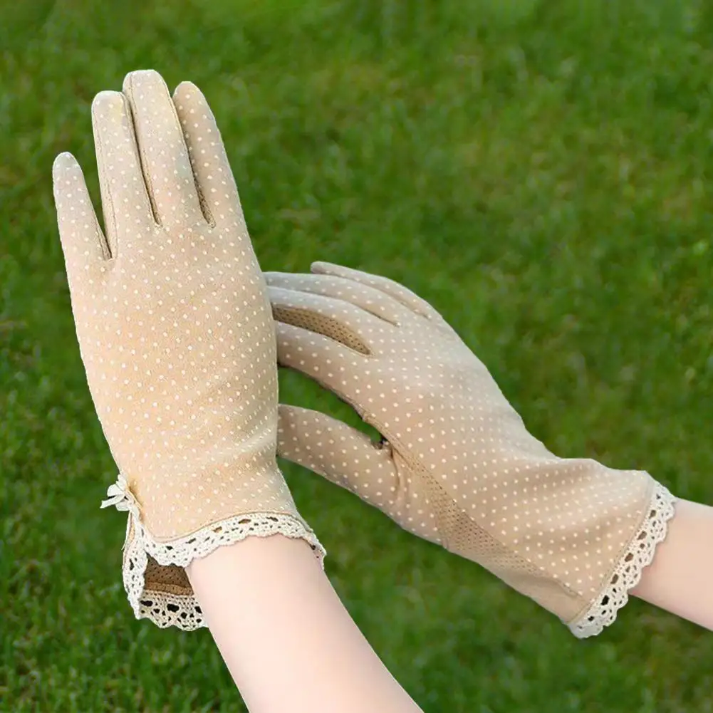 

1 Pair Women Gloves Delicate Long-Lasting Sun Protection Gloves Summer Women Touch Screen Sunblock Gloves for Girl