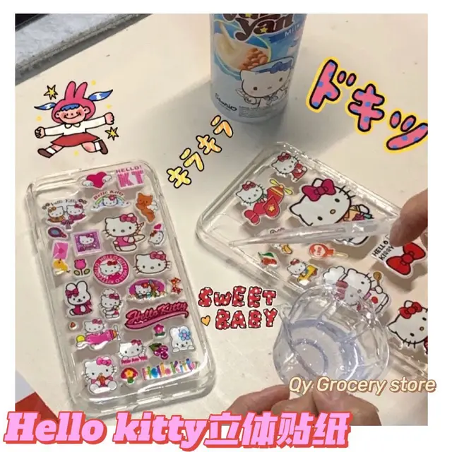 TAKARA TOMY Hello Kitty Pikachu Three-dimensional Bubble Gum Cute Cartoon Reward Sticker Phone Case and Other Diy Stickers 3