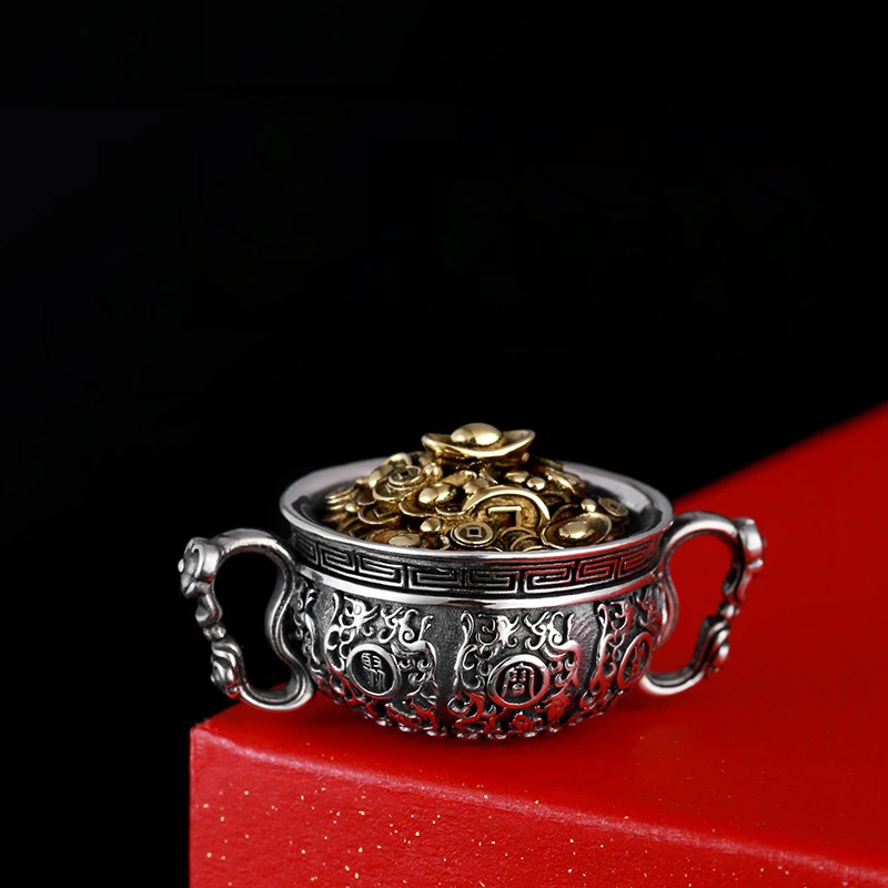 Chinese Style Silver Necklace Men Retro Sweater Chain