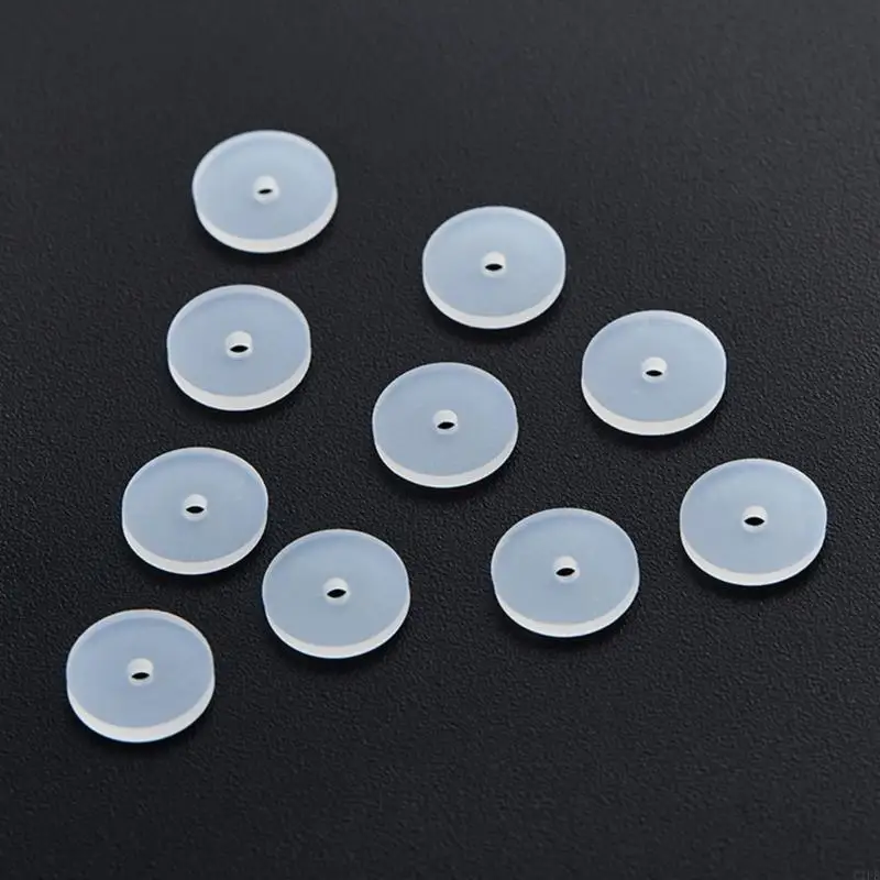 C1FE 100pcs Clear Silicone Earring Disc Pads Stylish Ear Closures for Heavy Earrings