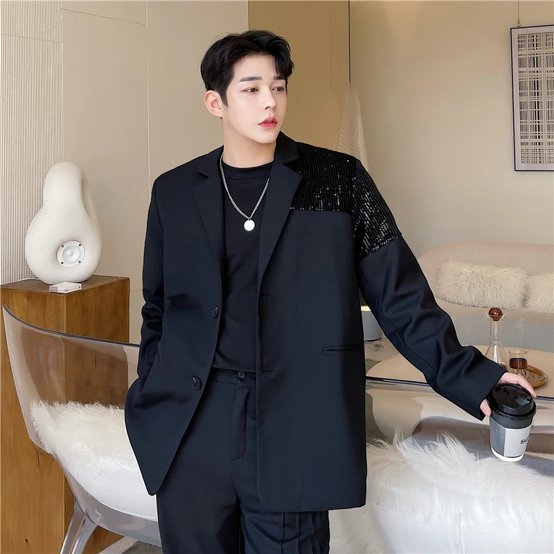 

Men Blazers Slim Autumn Suit Business Formal Party Male Suit One Button Lapel Casual Long Sleeve Pockets Top Plus Size D23