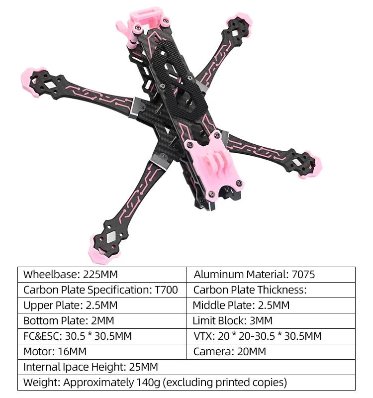 NEW Tryingfly WHIZZ 5 Inch 5'' Drone Frame KIT 225mm For DJI