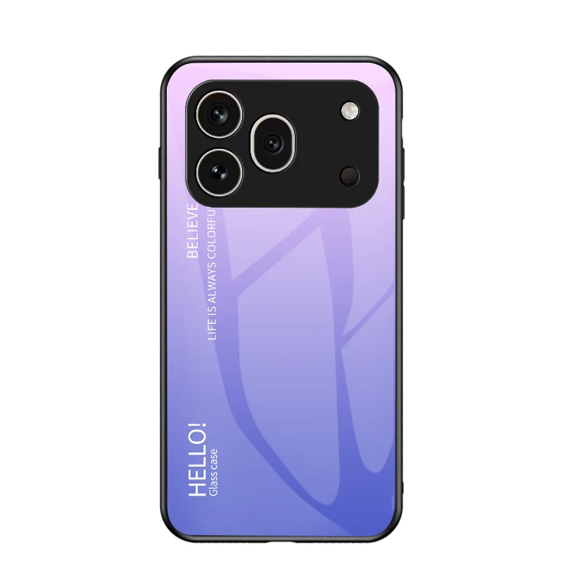 Premium Gradation Tempered Glass Protective Case with Hard Back Bumper