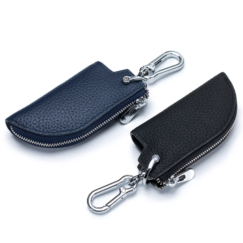 Soft Leather Key Holder Organizer Pouch Men Women Car Key Wallet House  Keychain Housekeeper Key Case Zipper Bag Mini Card Bag - AliExpress