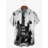 Hawaii Beach Shirt Men's Quick Dry Summer Short Sleeve Guitar Print Harajuku Casual Blouse Street Korean Clothes 2024 Camisa 4XL 2