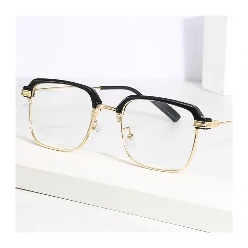 2024 Stylish Half Frame Myopia Glasses Metal Trend Fashion Anti-blue Light Near Sight Eyewear Women Short-sighted Eyeglasses 3
