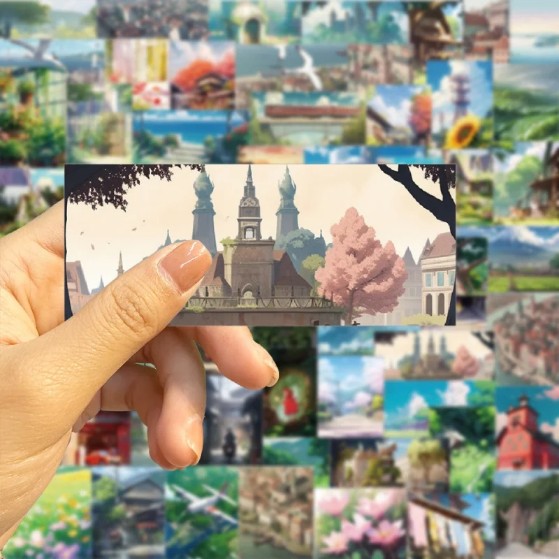 

Mr. Paper 1 стиль 60 шт./упаковка водонепроницаемые Мультяшные аниме Ландшафтные граффити наклейки DIY Строительные блокноты