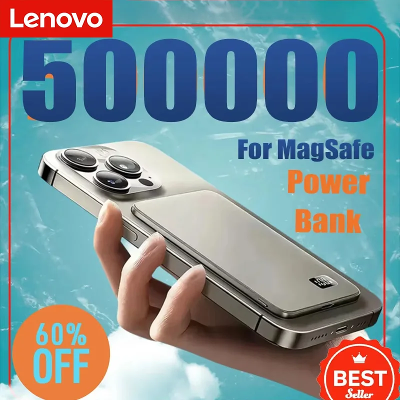 Lenovo 50000mAh Portable Magnetic Wireless PowerBank PD22.5W Fast Charging External Battery for Magsafe for iPhone Samsung 1