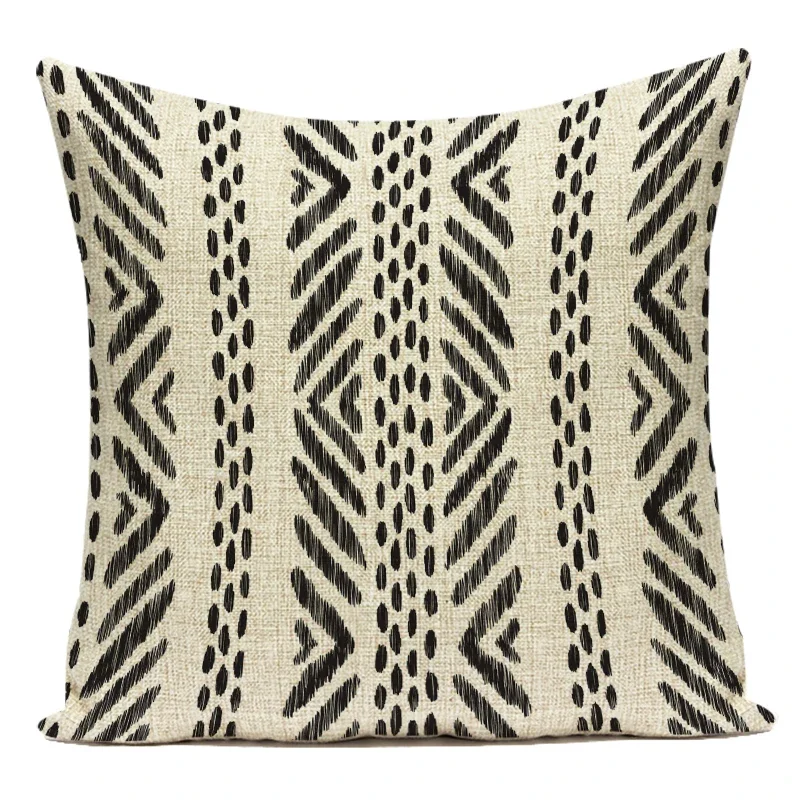 Vintage Boho Geometric Cotton Linen Decorative Throw Pillow Cover
