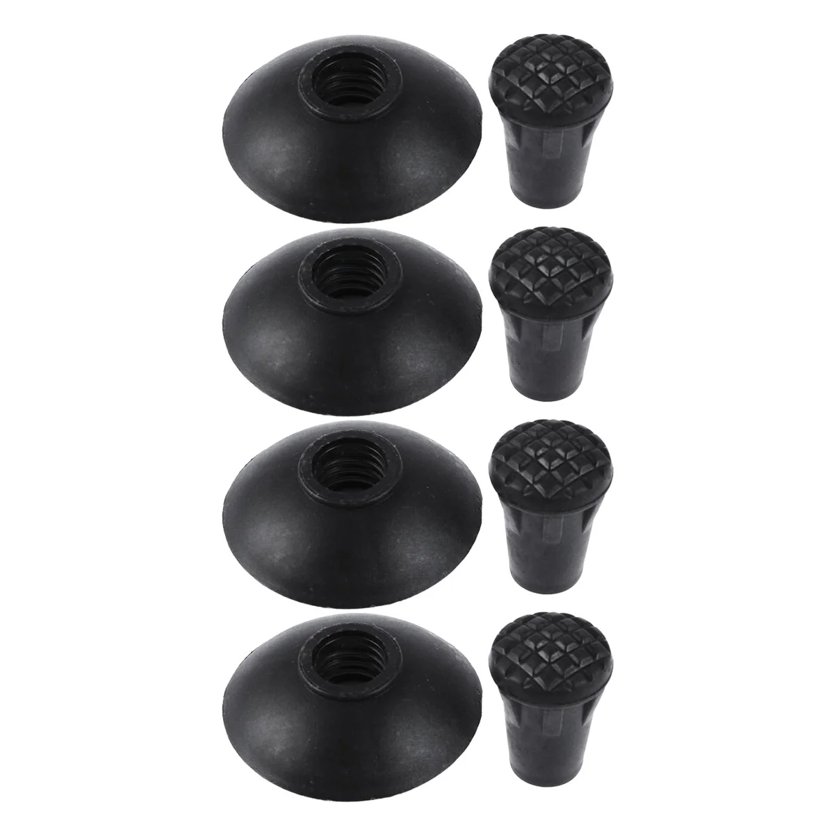 

4 Pairs Replacement Rubber Tips Set for Trekking Poles Heavy-Duty Durable Feet End Cover Tips for Hiking Poles Walking Sticks