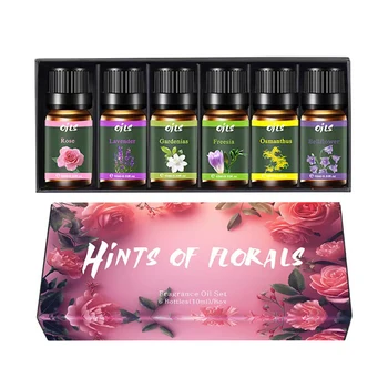 6-Piece Essential Oil Set with 6 Fragrance Options -Oils for Aromatherapy, Used For Diffuser Aroma Relax (Includes Bellflower,Os 1