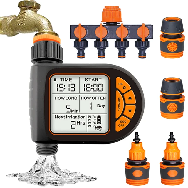 Muciakie Garten Smart Regensensor Timer IPX5 wasserdicht LCD Displa automatische Bewässerungs steuerung für Hahn Schlauch Timing 1