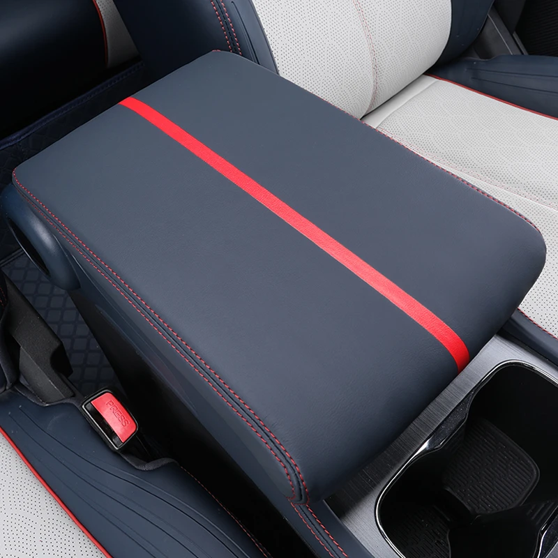 Car Center Control Armrest Box Microfiber Leather Trim Cover Protective