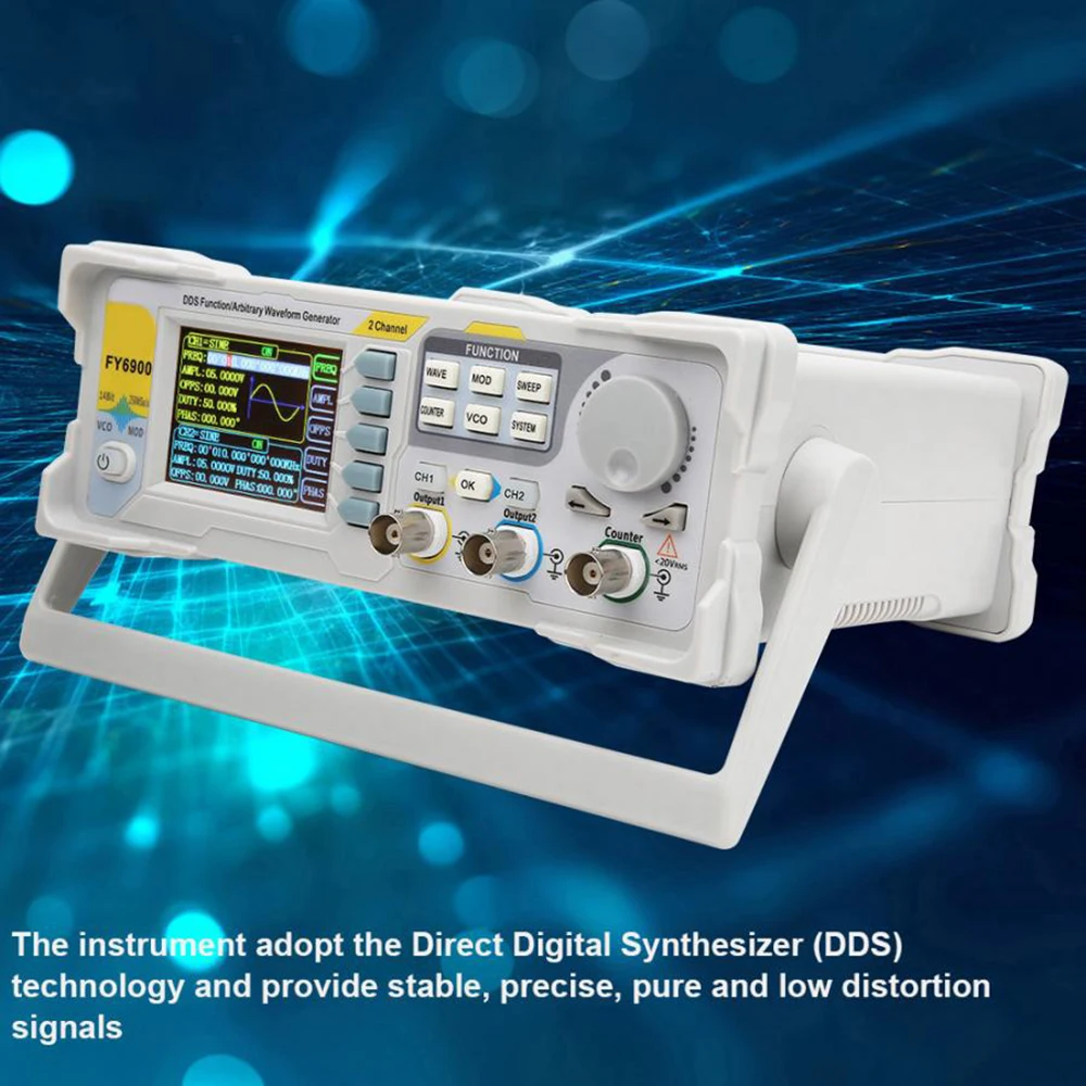 FY6900 20/30/40/50/60/80/100MHz DDS Function Signal Generator Dual-CH Arbitrary Waveform Generator Source Frequency Counter