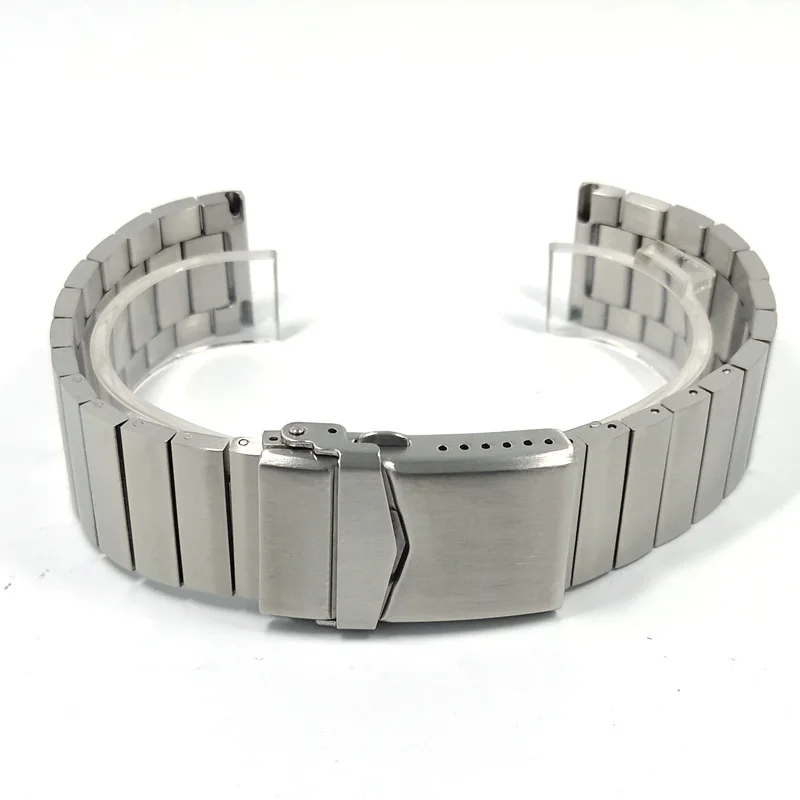 22MM Black Silver High Quality Stainless Steel Bamboo Chain Solid Stainless Steel Watch Strap With Quickily Spring Bar