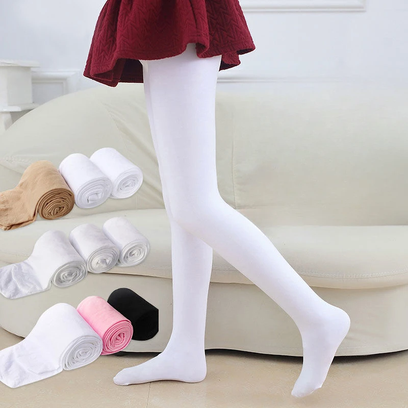 

Summer Spring Candy Color Kids Pantyhose Ballet Dance Tights for Girls Stocking Children Velvet Solid White Pantyhose