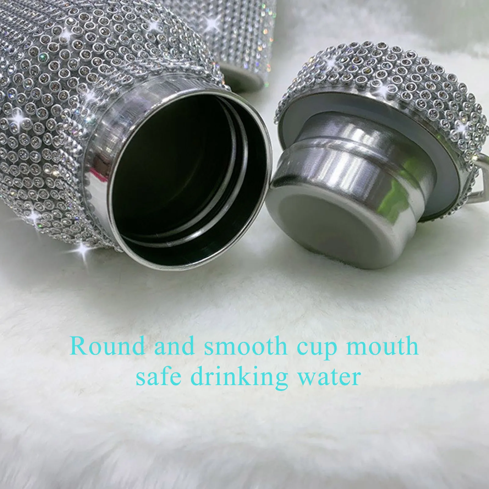 Bling Stainless Steel Water Bottom 500ml Thermos Bottom Women's Gift  Sublimation Water Bottom Sealed Portable Rhinestone Tumbler - AliExpress