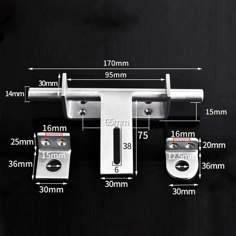 Stainless Steel Bolt 304 Heavy-Duty Left And Right Bolts Sliding Bolt Door Lock Latch door latch hexagon bolt screw